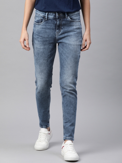 

Mast & Harbour Women Blue Skinny Fit Mid-Rise Clean Look Stretchable Jeans