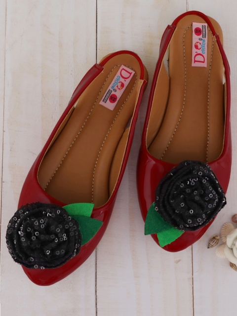 

DChica Girls Red Embellished Ballerinas