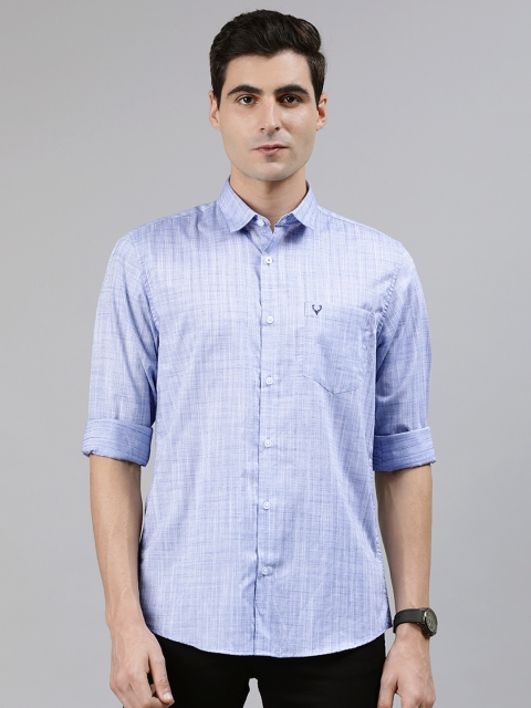 

Allen Solly Men Blue & White Regular Fit Self-Checked Casual Shirt