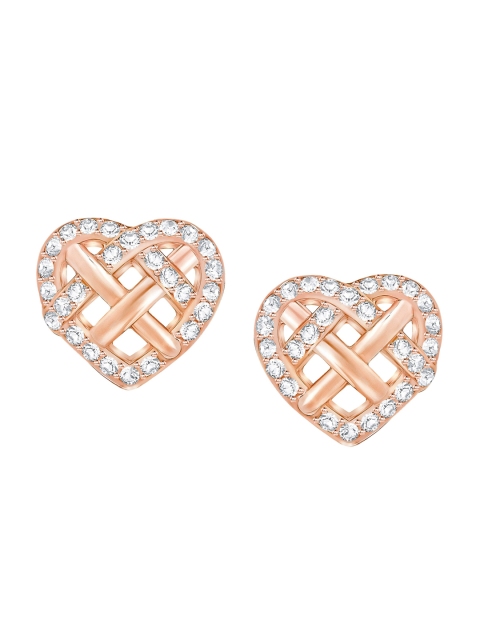 

SWAROVSKI White & Rose Gold-Plated Greetings Heart Shaped Studs