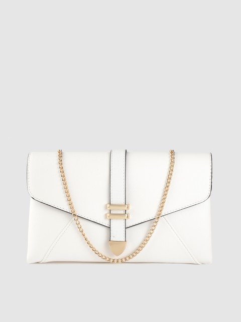 

DOROTHY PERKINS Women White Solid Sling Bag with Croc Textured Detail