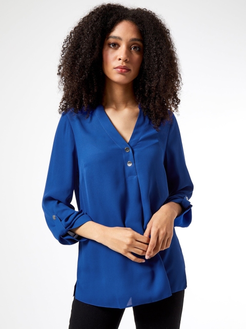 

DOROTHY PERKINS Women Blue Solid Top