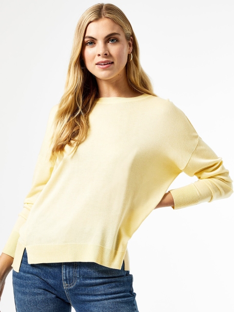 

DOROTHY PERKINS Women Yellow Solid Pullover Sweater