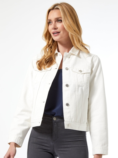 

DOROTHY PERKINS Women White Solid Denim Jacket