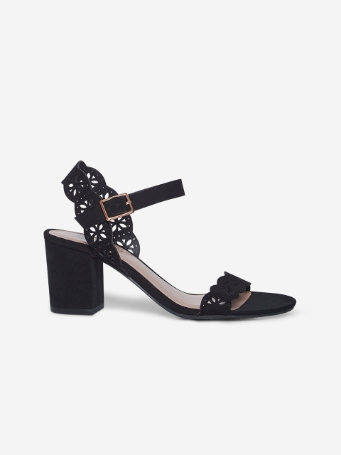

DOROTHY PERKINS Women Black Laser Cuts Block Heels