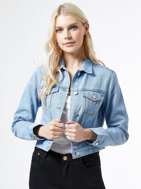

DOROTHY PERKINS Women Blue Washed Denim Jacket