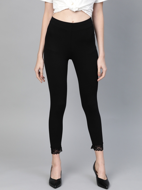

DOROTHY PERKINS Women Black Solid Cropped Leggings