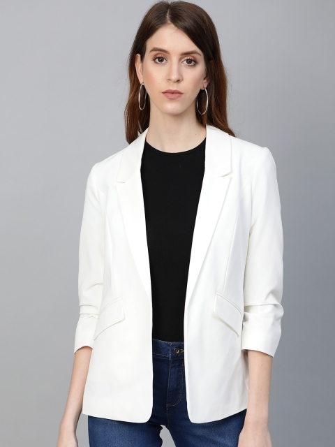 

DOROTHY PERKINS Women White Solid Open Front Blazer