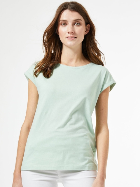 

DOROTHY PERKINS Women Green Solid Round Neck T-shirt