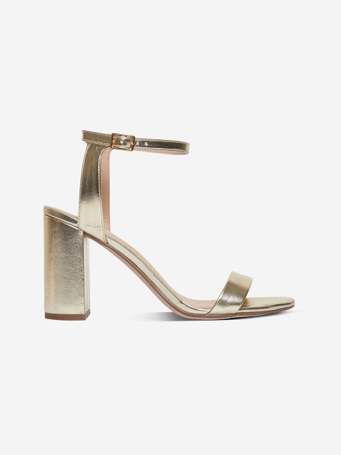 

DOROTHY PERKINS Women Gold-Toned Mid-Top Solid Heels