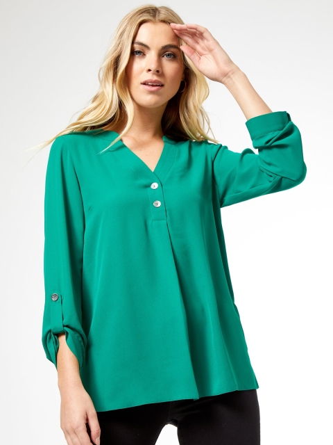 

DOROTHY PERKINS Women Green Solid Shirt Style Top