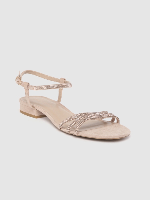 

DOROTHY PERKINS Women Beige Wide Fit Embellished Open Toe Flats