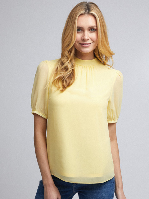 

DOROTHY PERKINS Women Yellow Solid Top