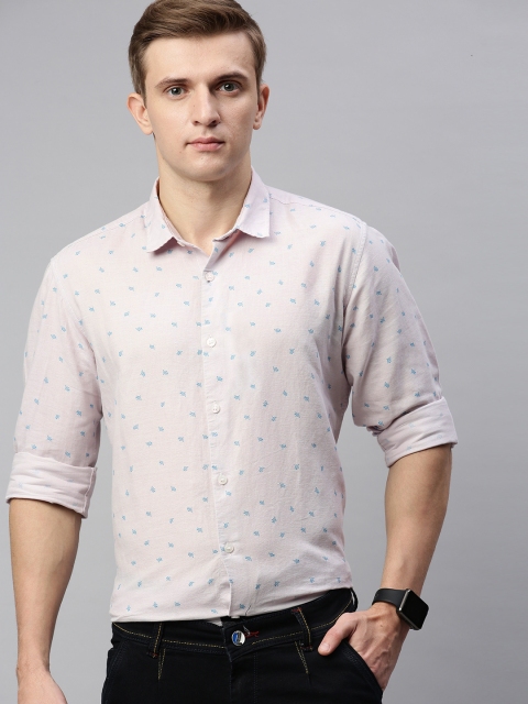 

Mast & Harbour Men Pink & Blue Slim Fit Printed Casual Shirt