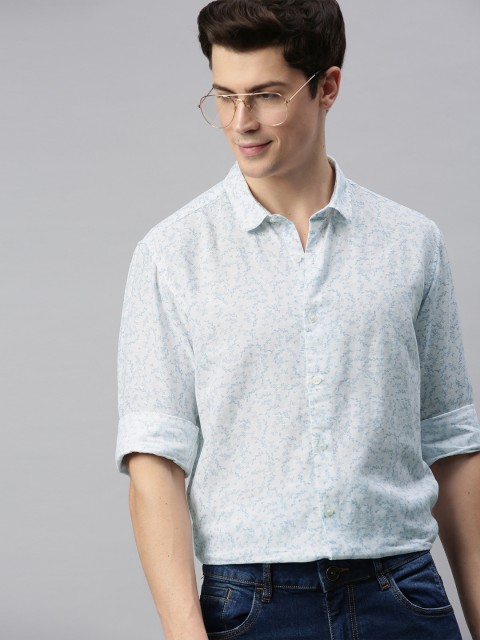 

Mast & Harbour Men Blue Regular Fit Printed Casual Shirt