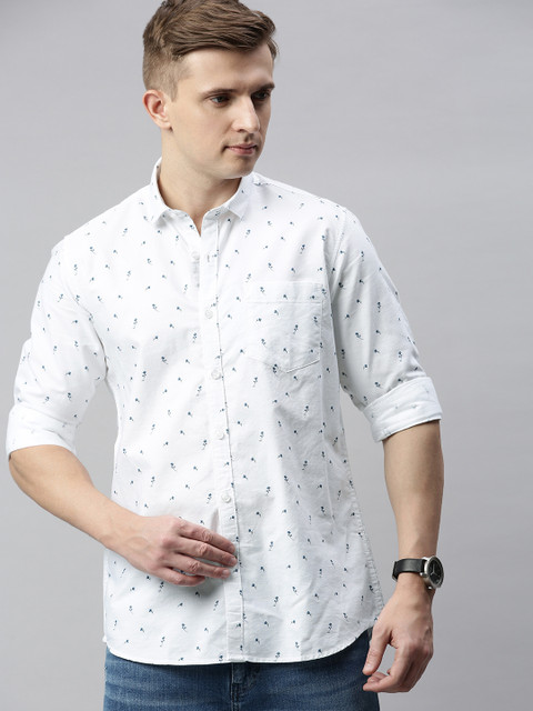 

Mast & Harbour Men White Regular Fit Floral Printed Casual Shirt