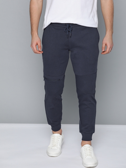 

Mast & Harbour Men Navy Blue Straight-Fit Solid Joggers