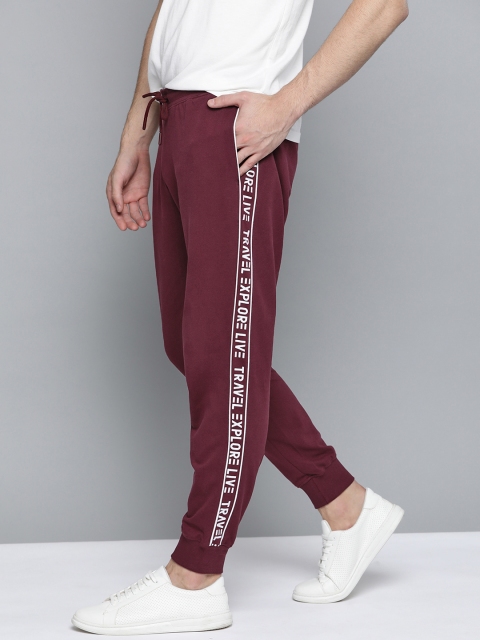 

Mast & Harbour Men Maroon Solid Straight Fit Joggers