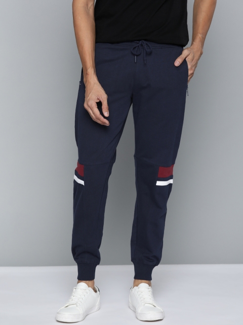 

Mast & Harbour Men Navy Blue Solid Straight Fit Joggers