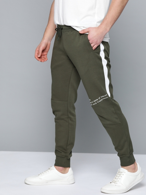 

Mast & Harbour Men Olive Green Solid Joggers