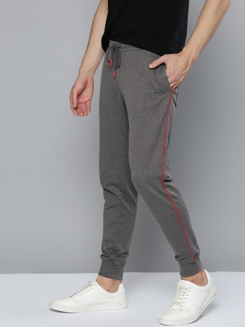 

Mast & Harbour Men Charcoal Grey Solid Joggers