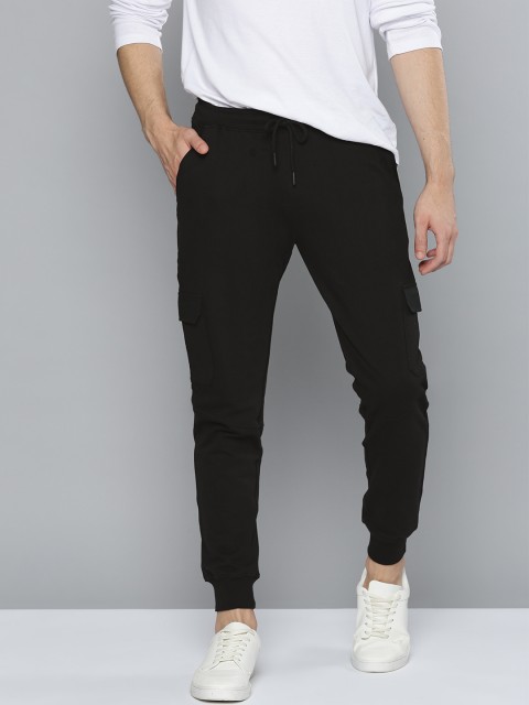 

Mast & Harbour Men Black Solid Cargo Joggers