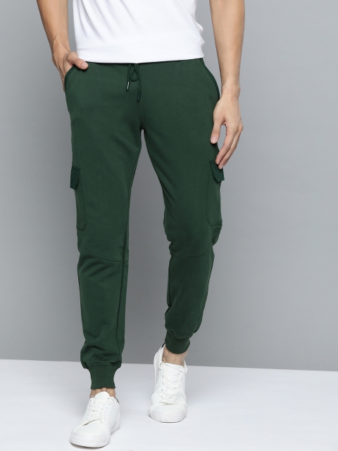 

Mast & Harbour Men Green Solid Joggers