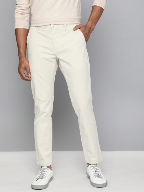 

Mast & Harbour Men Off-White Slim Fit Solid Chinos