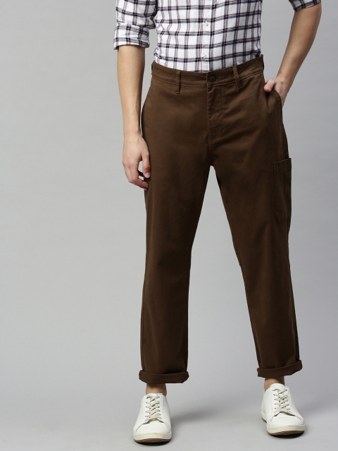 

Mast & Harbour Men Brown Regular Fit Solid Chinos