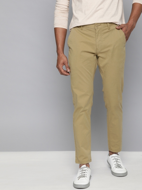

Mast & Harbour Men Khaki Slim Fit Solid Chinos
