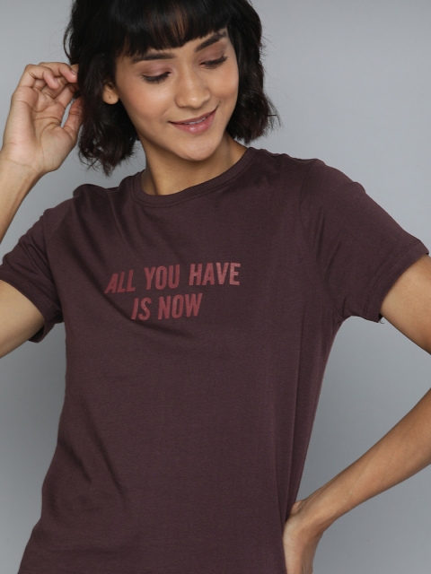 

Mast & Harbour Women Brown Printed Round Neck T-shirt