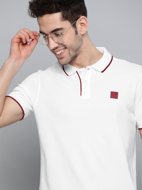 

Mast & Harbour Men White Solid Polo Collar T-shirt