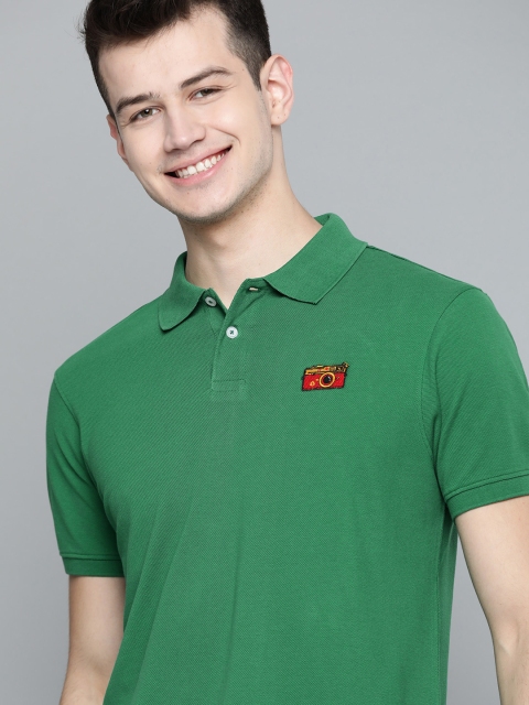

Mast & Harbour Men Green Solid Polo T-shirt