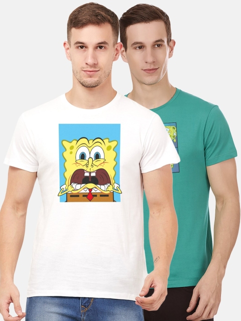 

Sponge Bob By Free Authority Men's Crew Neck Tshirt (Pack of 2), White