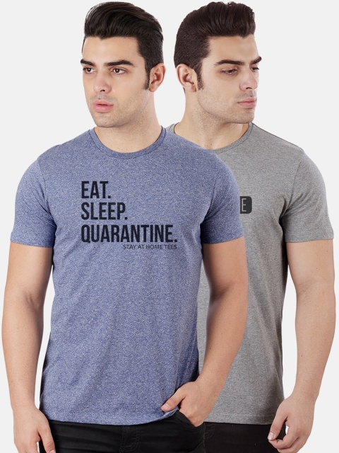

Free Authority Men Pack Of 2 Printed Round Neck T-shirts, Blue