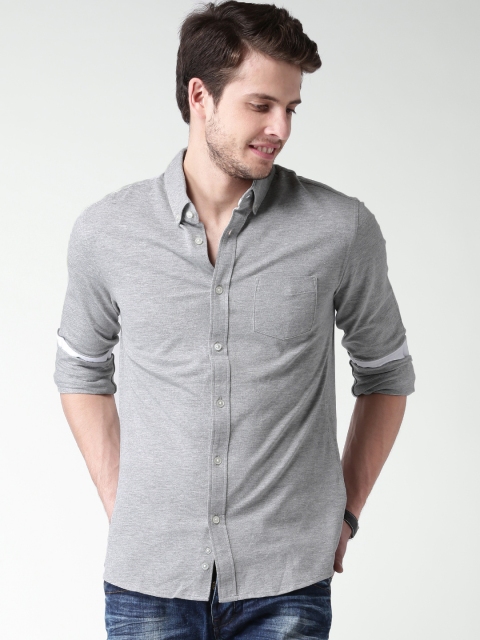 

Celio Grey Melange Casual Shirt