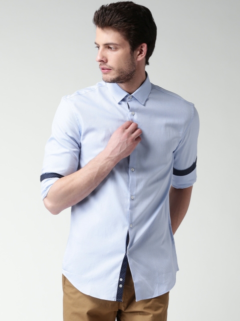

Celio Blue Slim Fit Smart Casual Shirt