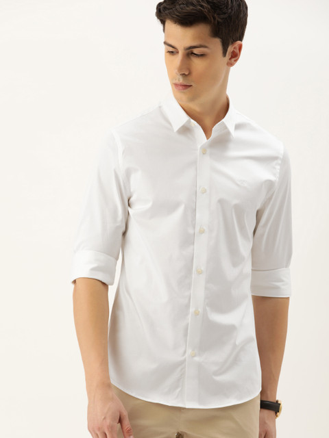 

Calvin Klein Jeans Men White Slim Fit Solid Casual Shirt
