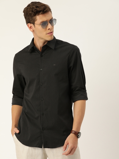 

Calvin Klein Jeans Men Black & White Slim Fit Striped Casual Shirt