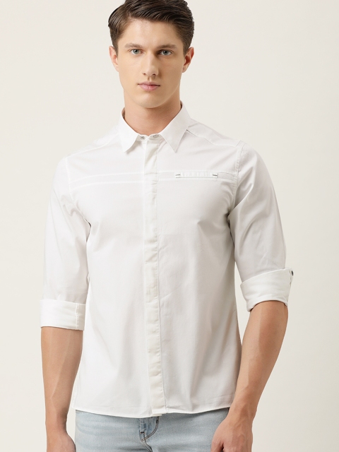 

Calvin Klein Jeans Men White Slim Fit Solid Casual Shirt