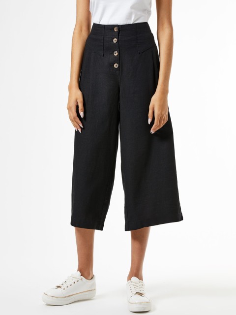 

DOROTHY PERKINS Women Black Regular Fit Solid Culottes