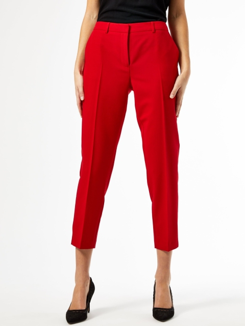 

DOROTHY PERKINS Women Red Regular Fit Solid Cropped Regular Trousers