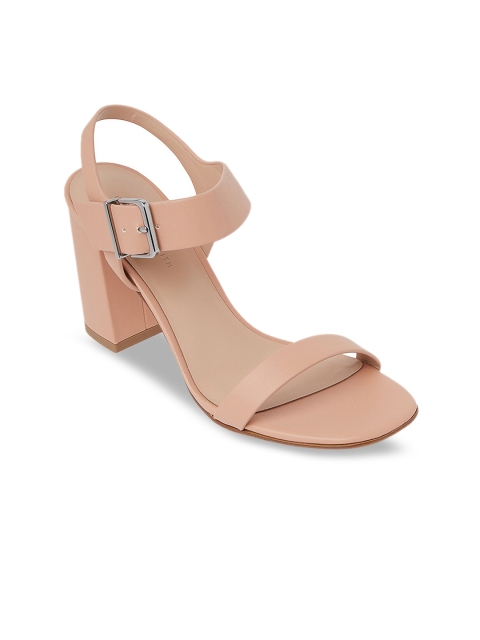 

CHARLES & KEITH Women Nude-Coloured Solid Block Heels