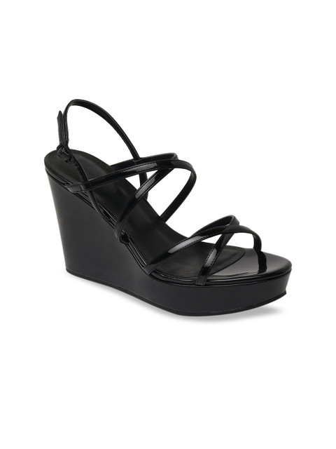 

CHARLES & KEITH Women Black Solid Flatform Heels