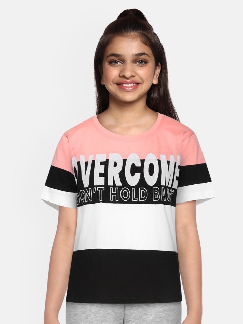 

HRX by Hrithik Roshan Girls Jet Black Typographic Antimicrobial Bio-Wash Lifestyle T-shirt