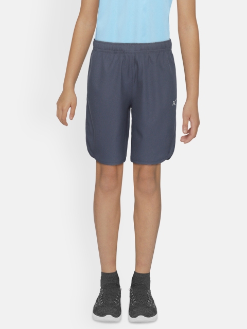 

HRX by Hrithik Roshan Boys Dress Blues Solid Regular Fit Rapid-Dry Lycra Active Shorts, Navy blue