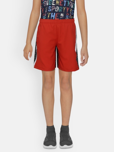 

HRX by Hrithik Roshan Boys Aurore Red Solid Regular Fit Rapid-Dry Lycra Active Shorts, Coral
