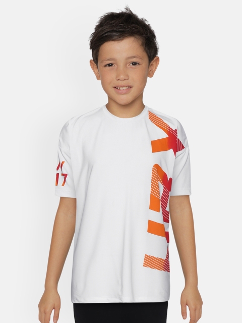 

HRX by Hrithik Roshan Boys Optic White Solid Antimicrobial Rapid-Dry Lifestyle T-shirt