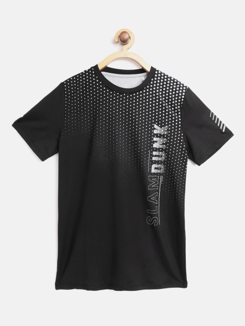 

HRX by Hrithik Roshan Boys Black Typographic Antimicrobial Rapid-Dry Active T-shirt