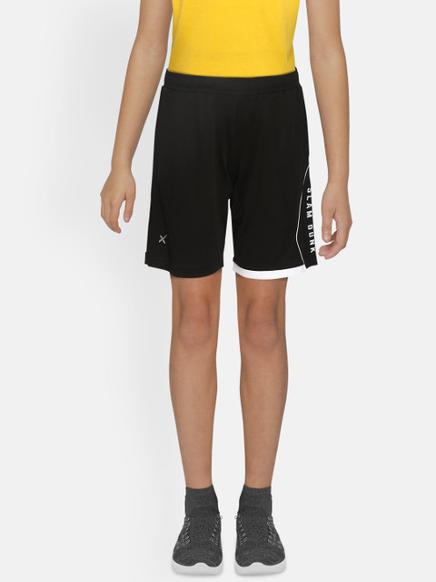 

HRX by Hrithik Roshan Boys Black Typographic Regular Fit Rapid-Dry Active Shorts